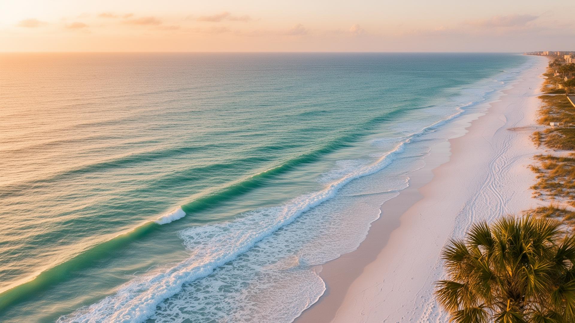 Ponte Vedra Beach coastline at golden hour